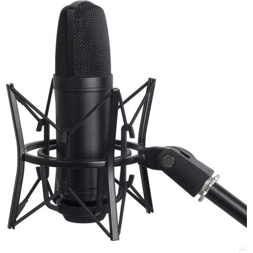 오디오테크니카 Audio-Technica AT2020 Cardioid Condenser Microphone with XLR Cable, Spider Microphone Shockmount, Isolation Shield