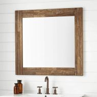Signature Hardware 424535 Benoist 34 x 36 Reclaimed Wood Framed Bathroom Mirror