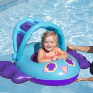 Swim Central Inflatable Blue and Violet Bird Infant Pool Lounger with Sun Canopy, 34-Inch