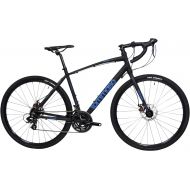 Tommaso Siena Gravel Bike, Shimano Tourney Adventure Bike with Disc Brakes, Extra Wide Tires, Perfect for Road Or Dirt Touring, Matte Black, Blue