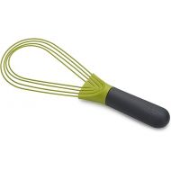 Joseph Joseph 10539 Twist Whisk 2-In-1 Collapsible Balloon and Flat Whisk Silicone Coated Steel Wire, Gray/Green