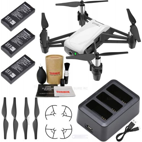 디제이아이 DJI Tello Drone Quadcopter Boost Combo with 3 Batteries, Charging Hub, and Surmik Drone Care Kit