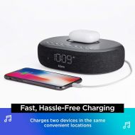 [아마존베스트]iHome TIMEBOOST Qi-Certified Wireless Charging Alarm Clock with Bluetooth Speaker, Auto-Dimming, Snooze, Battery Backup and USB Charging (Model iBTW41BG)