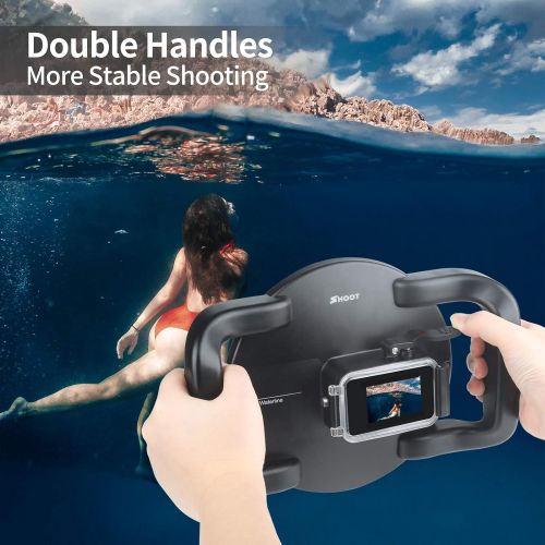  [아마존베스트]SHOOT Dome Port Lens for GoPro HERO9 Black - Dual Handle Stabilizer Floating Grip, Enlarge Trigger, Overall Waterproof Case - Easier to Hold and Shoot Over Underwater Photos/Videos