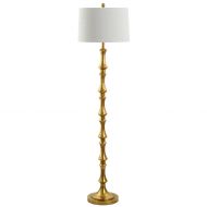JONATHAN Y JYL4031A Floor Lamp, 16 x 16 x 62.5, Gold Leaf with White Shade
