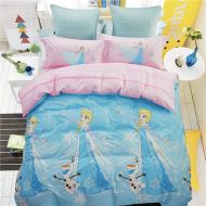 Casa 100% Cotton Kids Bedding Set Girls Princess Elsa Duvet Cover and Pillow case and Fitted Sheet,Girls,3 Pieces,Twin
