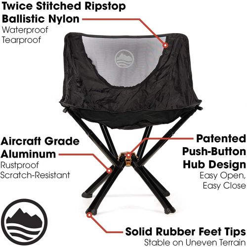  [아마존베스트]Cliq Camping Chair - Most Funded Portable Chair in Crowdfunding History. | Bottle Sized Compact Outdoor Chair | Sets up in 5 Seconds | Supports 300lbs | Aircraft Grade Aluminum (Bl