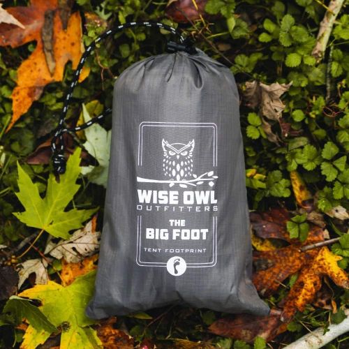  Wise Owl Outfitters Camping Tarp Waterproof - Tent Tarp for Under Tent - Camping Gear Must Haves w/ Easy Set Up Including Tent Stakes and Carry Bag - Medium Grey