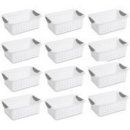 MRT SUPPLY 12 Small Ultra Plastic Storage Bin Organizer Baskets -White with Ebook