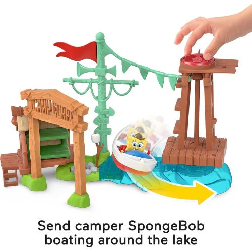  Fisher-Price Imaginext SpongeBob Camp Coral, campground playset with SpongeBob SquarePants figure for preschool kids ages 3-8 years