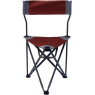 Travel Chair Ultimate Slacker 2.0, Small Folding Tripod Chair with Back for Outdoor Adventures, Portable Stool-Chair, Red