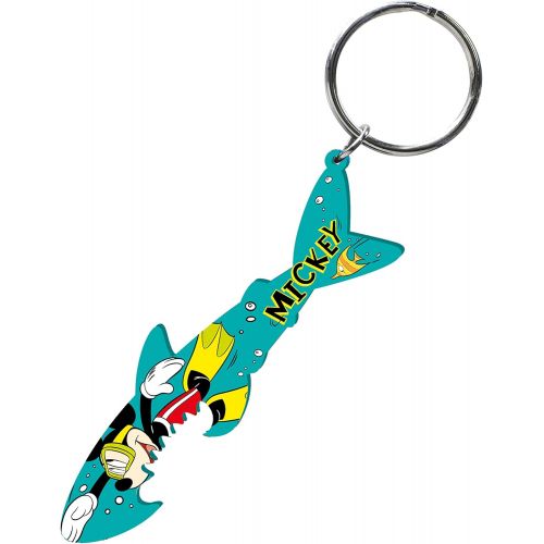 디즈니 Disney Mickey and Gang Shark Diving Bottle Opener Key Ring