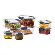 Rubbermaid Brilliance Food Storage Container, Large 14-Piece Set, Leak-Proof, Clear