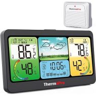 ThermoPro TP280 1000FT Home Weather Stations Wireless Indoor Outdoor Thermometer, Indoor Outdoor Weather Stations with Swiss-Made Sensor, Inside Outside Weather Thermometer Barometer with Forecast