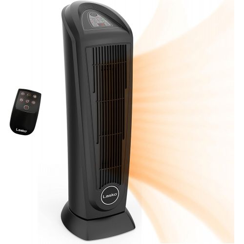  Lasko Portable Oscillating Ceramic Tower Space Heater with Timer and Remote Control, Black 751321
