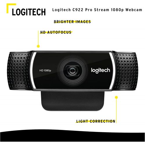 로지텍 Logitech C922 Pro Stream 1080p Webcam with Knox 4-Port USB 3.0 Hub Bundle (2 Items)