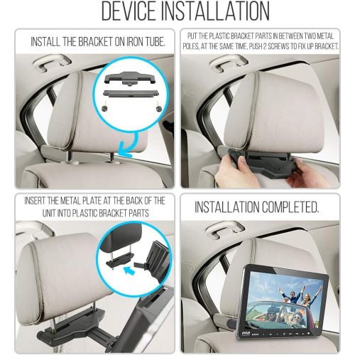  [아마존베스트]Pyle PLHRDVD904 Universal Portable Car Seat Headrest CD DVD TV 9.4 Inch Screen Player Monitor with USB Reader, Remote Control, and Mount Holder