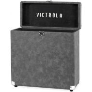 Victrola Vintage Vinyl Record Storage and Carrying Case, Fits all Standard Records - 33 1/3, 45 and 78 RPM, Holds 30 Albums, Perfect for your Treasured Record Collection, Gray, 1SF