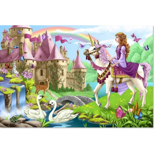  Melissa & Doug Fairy Tale Castle: 48-Piece Floor Puzzle + Free Scratch Art Mini-Pad Bundle [44271]