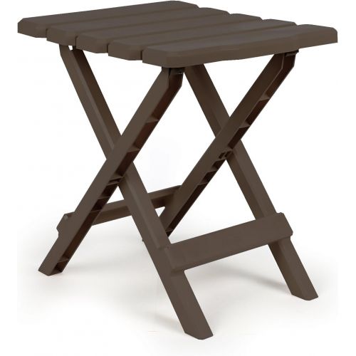  Camco Adirondack Portable Outdoor Folding Side Table, Perfect for The Beach, Camping, Picnics, Cookouts and More, Weatherproof and Rust Resistant - Mocha (51882)