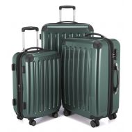 Coolife HAUPTSTADTKOFFER Luggage Sets Alex UP Hard Shell Luggage with Spinner Wheels 3 Piece Suitcase TSA Darkgreen