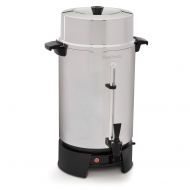 West Bend 33600 Highly Polished Aluminum Commercial Coffee Urn Features Automatic Temperature Control Large Capacity with Quick Brewing Smooth Prep and Easy Clean Up, 100-Cup, Silv