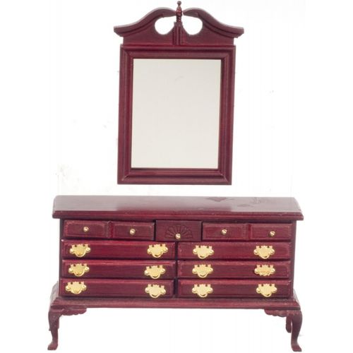  AZTEC IMPORTS 1:12 Scale Mahogany Dresser with Mirror #D1140