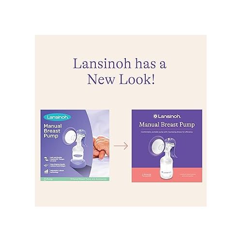 란시노 Lansinoh Manual Breast Pump, Hand Pump for Breastfeeding