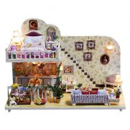 Joykith Toy Joykith DIY House 3D Puzzle Handmade Toys Dollhouse Miniature DIY House Kit Creative Room with Furniture for Romantic Valentines Gift -Amsterdam Village