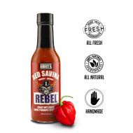 Aubrey D. Rebel Red Savina Hot Sauce, Crazy Spicy Pepper Flavor for Bloody Mary, Meat, Chicken, Vegetables