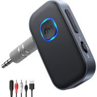 AINOPE Transmitter and Receiver Bluetooth 5.0 Adapter, 2-in-1 Wireless 3.5mm Adapter Low Latency, 2 Devices Simultaneously, Compatible with TV/Home Sound System/Car/Nintendo Switch