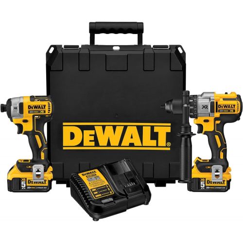  DEWALT 20V MAX XR Cordless Drill Combo Kit, Brushless, 5.0-Ah, 2-Tool (DCK299P2)