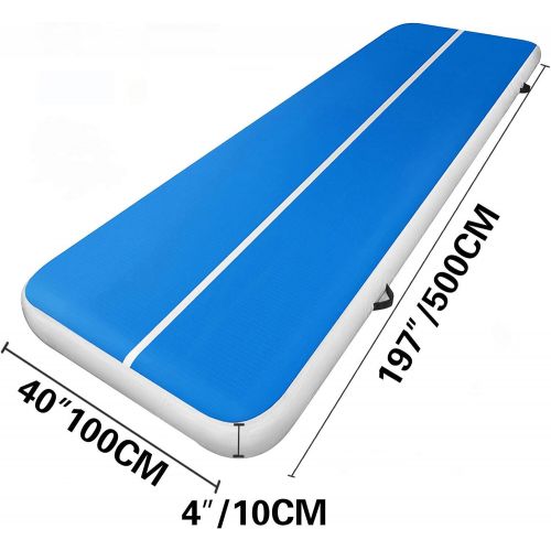  Happybuy 10 x 3.3 Air Track Tumbling Mat Inflatable Gymnastic Mat Air Floor Mat with Electric Air Pump for HomeCheerleadingTrainingKungfuYogaParkourWater
