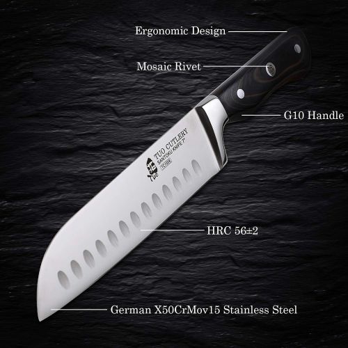  TUO Santoku Knife 7 inch Japanese Chef Knife Asian Knife German High Carbon Stainless Steel Japanese Cleaver Sushi Knife Ergonomic G10 Handle with Gift Box Legacy Series