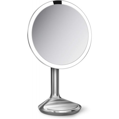 심플휴먼 simplehuman 8 Round Sensor Makeup Mirror SE, 5X Magnification, Brushed Stainless Steel