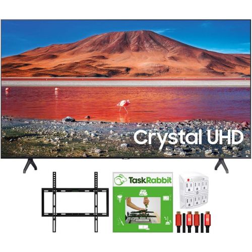 삼성 SAMSUNG UN65TU7000 65-inch 4K Ultra HD Smart LED TV (2020 Model) 360 Design Bundle with TaskRabbit Installation Services + Deco Gear Wall Mount + HDMI Cables + Surge Adapter