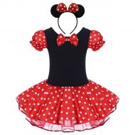 FYMNSI Princess Baby Girls Minnie Tutu Birthday Dress with Headband Polka Dots Dress up Costume for Christmas Party 1-8T