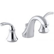 KOHLER K-10269-4-CP Forte Widespread Commercial Bathroom Sink Faucet with Sculpted Lever Handles, Metal Drain, Red/Blue Indexing and Vandal-Resistant Aerator, Polished Chrome