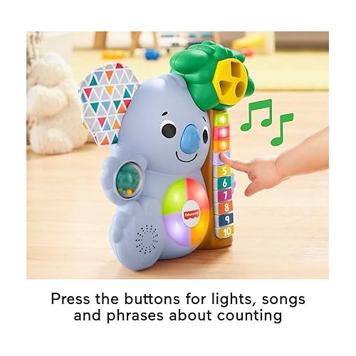피셔프라이스 Fisher-Price Linkimals Baby Learning Toy Counting Koala with Interactive Lights and Music for Ages 9+ Months