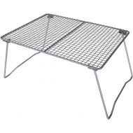 Boundless Voyage Titanium Folding Net Grill with Removable Legs Campfire Grill Grate Portable Outdoor Camping Barbecue BBQ