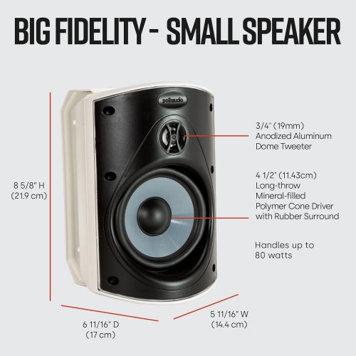  [아마존베스트]Polk Audio Atrium 4 Outdoor Speakers with Powerful Bass (Pair, White), All-Weather Durability, Broad Sound Coverage, Speed-Lock Mounting System
