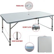 Lifetime Restonc Aluminum Roll Up Folding Portable Camping Table Picnic Dining Set Patio Outdoor
