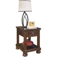 Signature Design by Ashley Ashley Furniture Signature Design - Porter End Table - Rustic Style Chair Side Accent Table - Rectangular - Brown