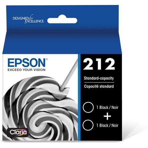 엡손 Epson T212 Claria -Ink Standard Capacity Black Dual -Cartridge Pack (T212120-D2) for Select Epson Expression and Workforce Printers