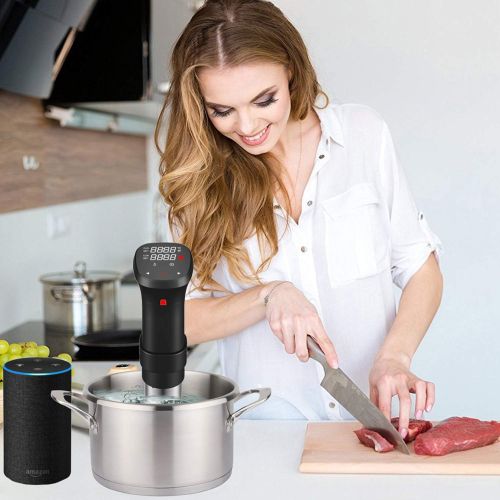  Fityou Sous Vide Cooker 1100W, Thermal Immersion Circulator with Recipe and Adjustable Clamp, Sous Vide Heater with Accurate Temperature & Digital Timer, Ultra Quiet Stainless Stee