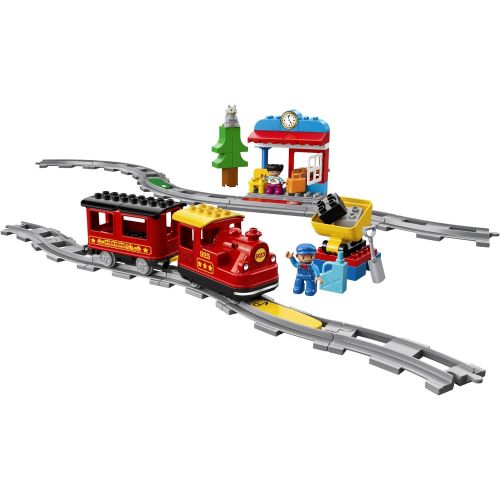  LEGO DUPLO Steam Train 10874 Remote-Control Building Blocks Set Helps Toddlers Learn, Great Educational Birthday Gift (59 Pieces)
