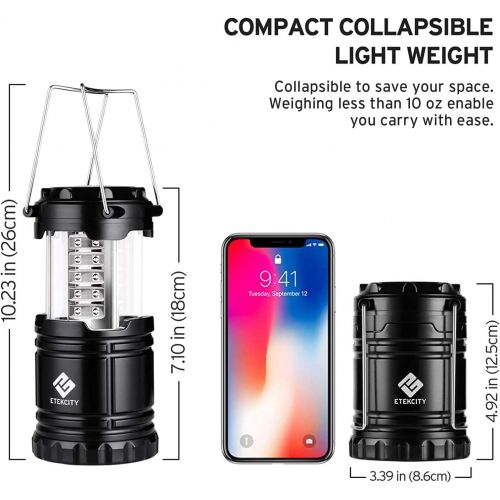  Etekcity LED Camping Lantern Lights, Camping Equipment Supplies Survival Kits, Emergency Lights for Home Hurricane, Battery Powered Operated Lanterns for Hiking, Fishing and More,