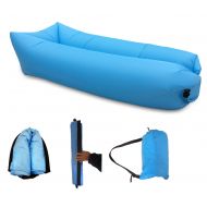 Sapiros inflatable couch Lounger Comfortable And Strong Lazy Couch Air Bed Blue Portable Sofa Durable Travel |Hang Out Bag|Perfect for Beach, Camping, Sleeping|No Pump Needed. Just Add Sum