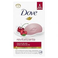 Dove Bar Soap Revitalizante Cherry & Chia Milk Pack of 6 For Skin Dryness Formulated with ¼ Moisturizing Cream 3.17 oz