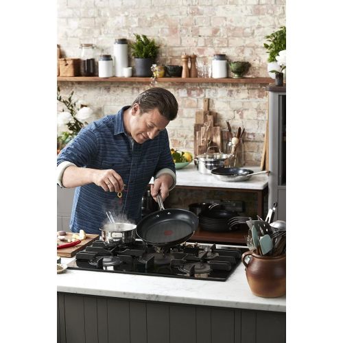 테팔 Tefal Jamie Oliver Brushed Pan Set Stainless Steel
